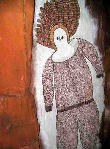 Aboriginal Rock Painting At A Time Of Real Community Life
